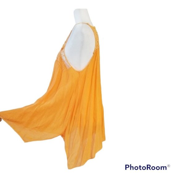 Johnny Was Women's Gigi crochet Tank Tunic Size Small Tangerine NWT - Picture 2 of 9